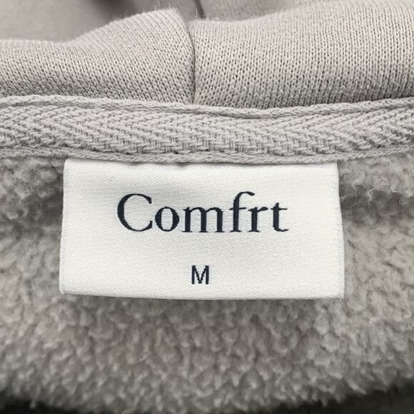COMFRT Hoodie Medium Stone Grey Cozy Soft Cotton Blend Unisex Oversized EUC - Picture 4 of 5